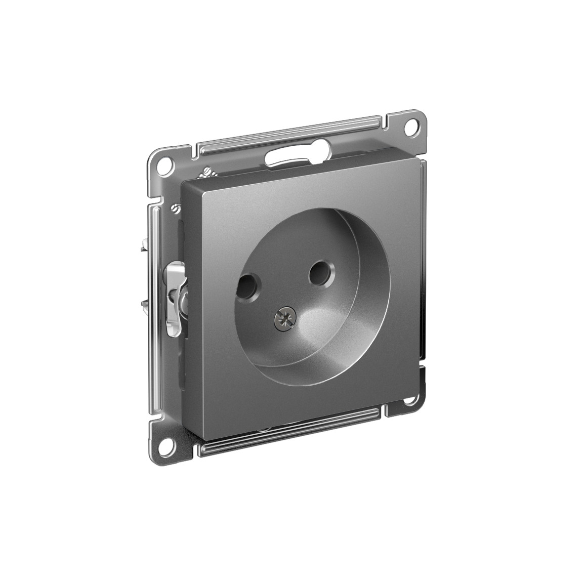 systeme electric atlasdesign розетка 1-я без заземления сталь