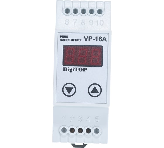 digitop vp-16a реле напряжения однофазное 220в 16а, 1 «замыкающийся» контакт