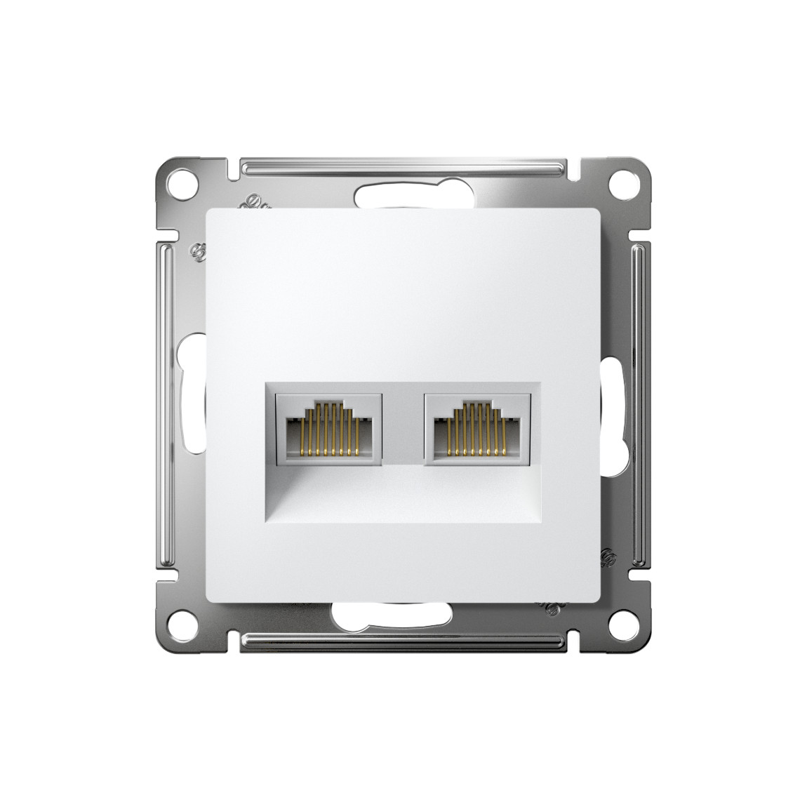 systeme electric atlasdesign, розетка двойная rj45+rj45 5е кат. белый atn000185										