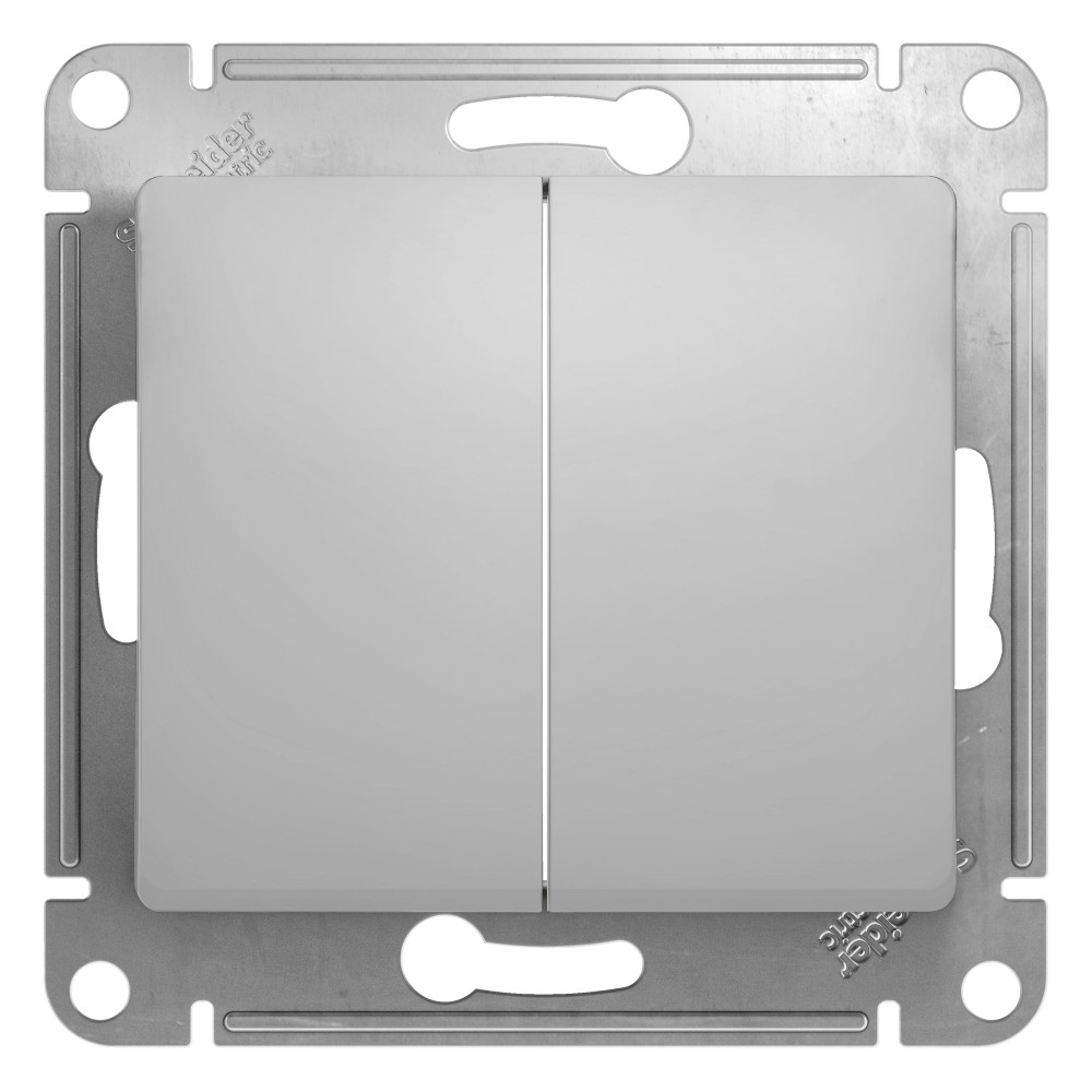 System Electric Glossa переключатель 2-клавишный алюминий