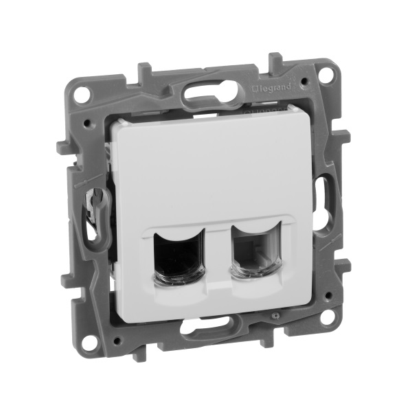 legrand etika розетка компьютерная rj-45 кат.5 utp+розетка телефонная rj-11 белая