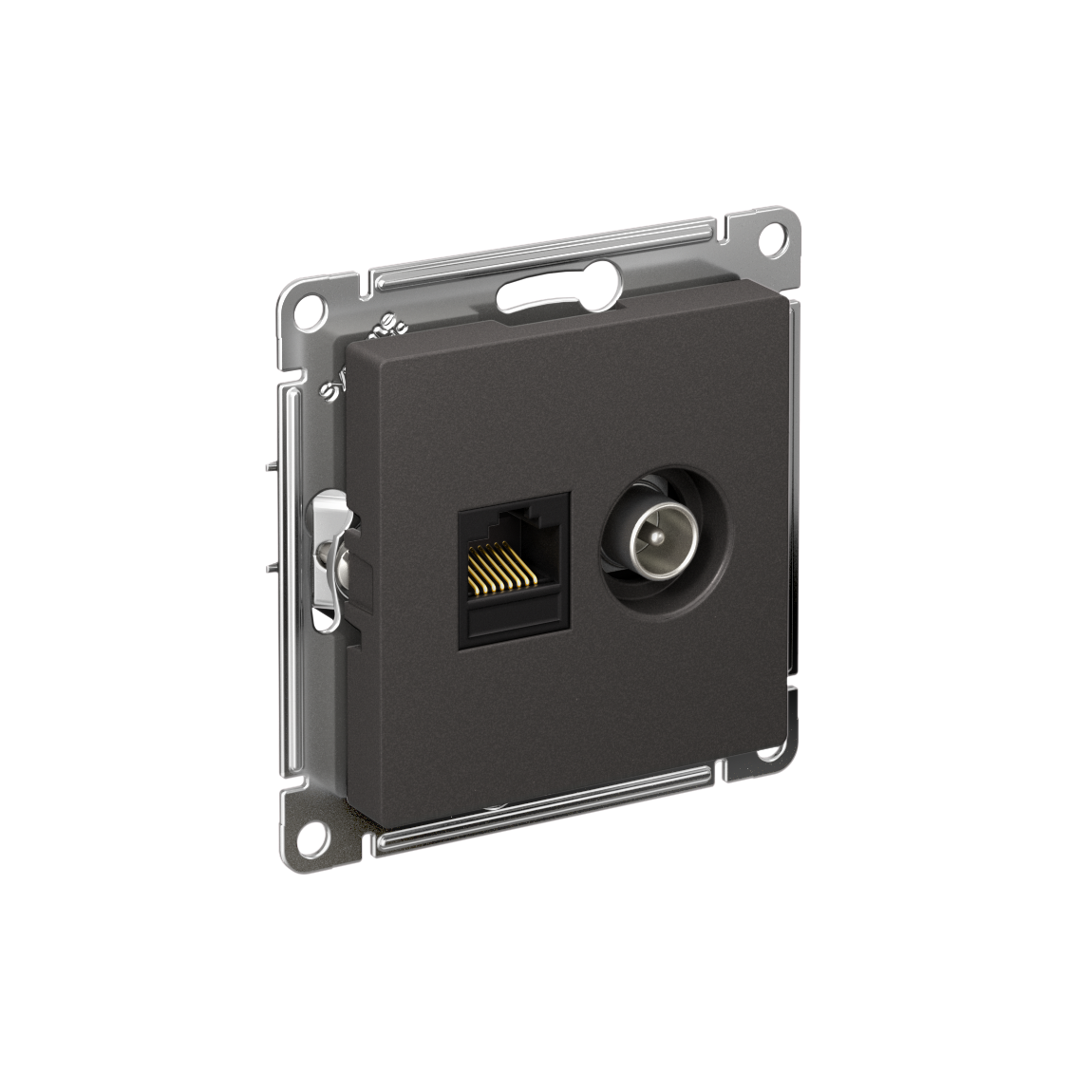 Systeme Electric ATLASDESIGN розетка TV+RJ45 5е кат. базальт ATN001489