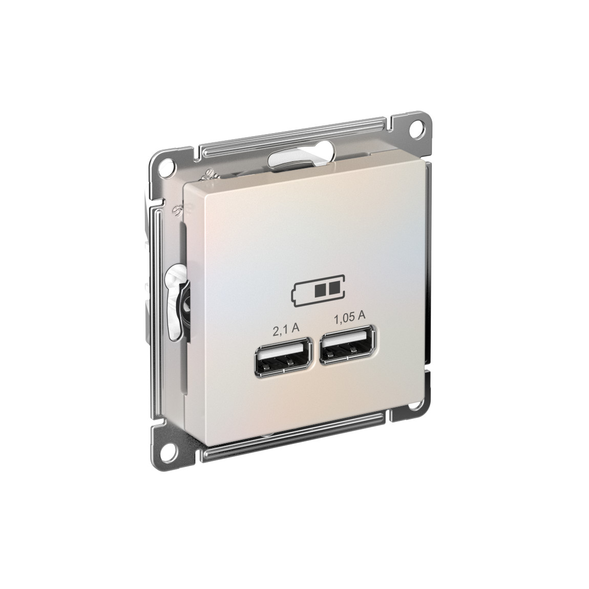 systeme electric atlasdesign розетка usb двойная для зарядки жемчуг