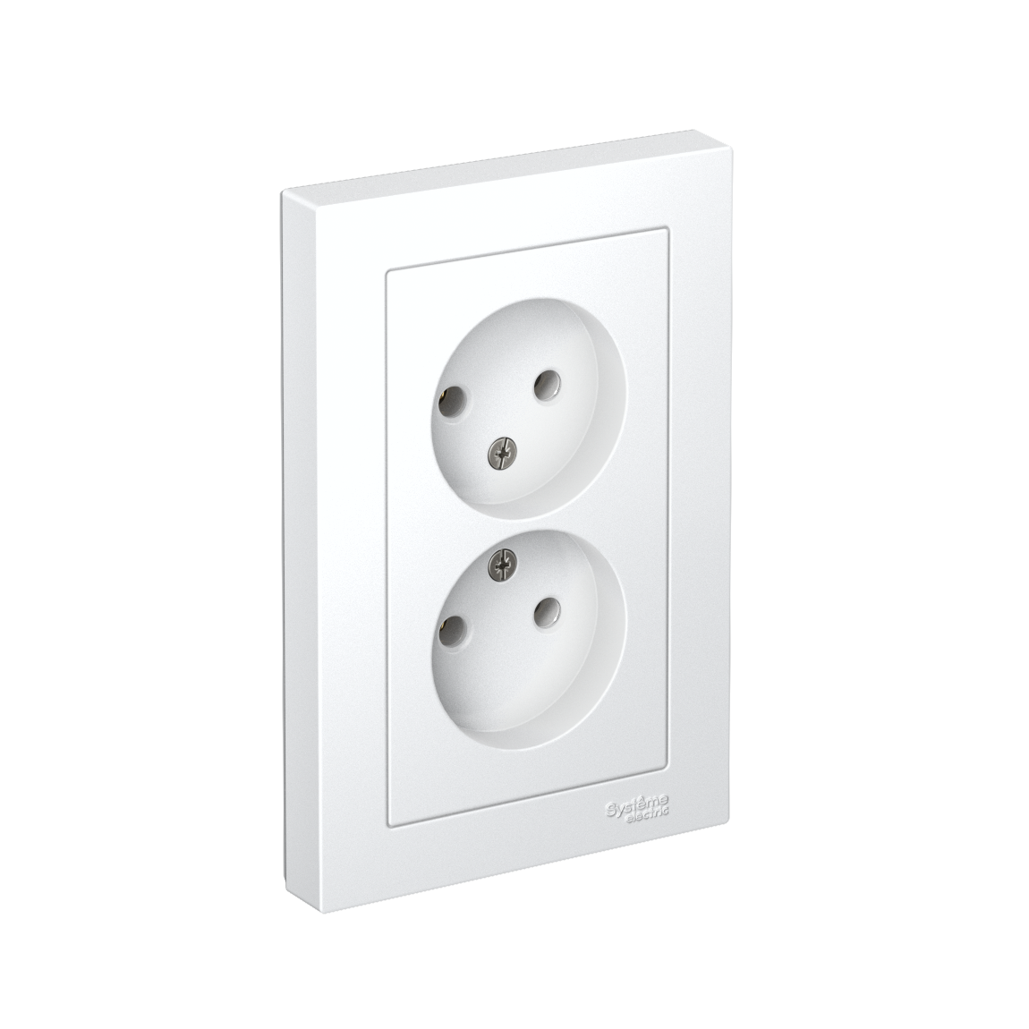 Systeme Electric ATLASDESIGN, розетка 2-я без заземления белый ATN000120