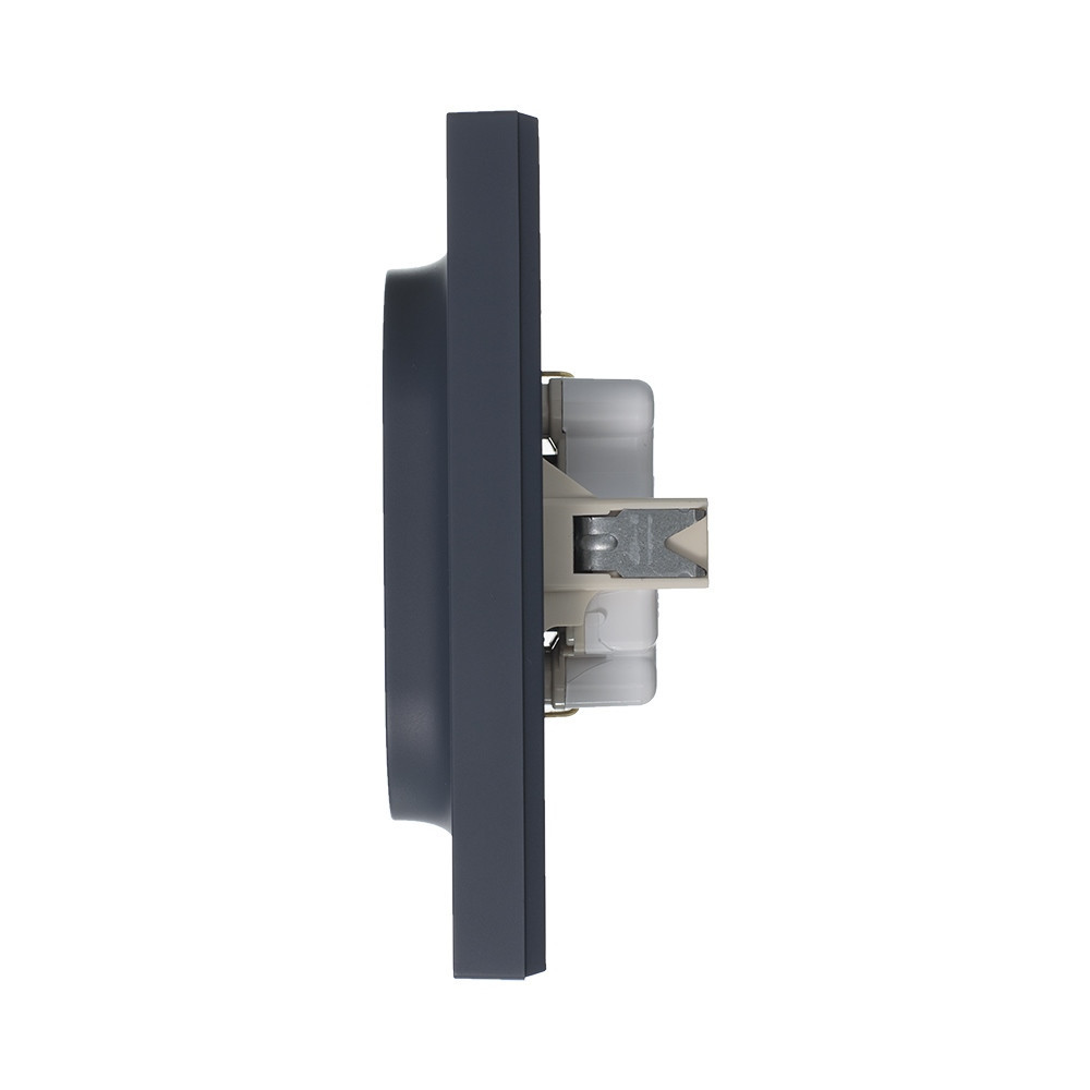 systeme electric atlasdesign, розетка 2-я с заземлением грифель