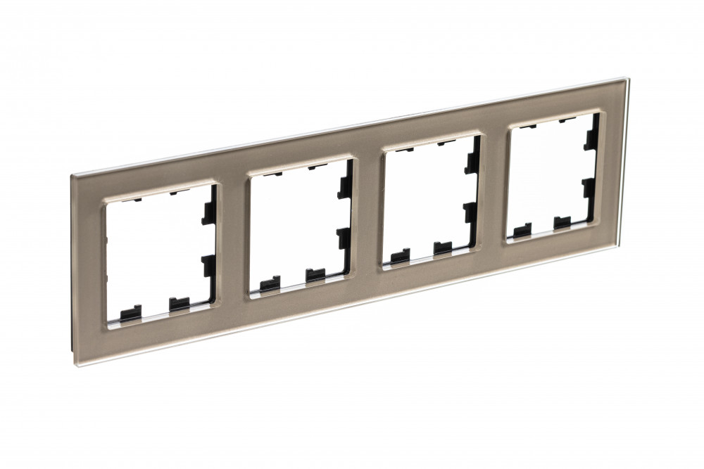 Systeme Electric ATLASDESIGN Nature стекло рамка 4-я универсальная шампань
