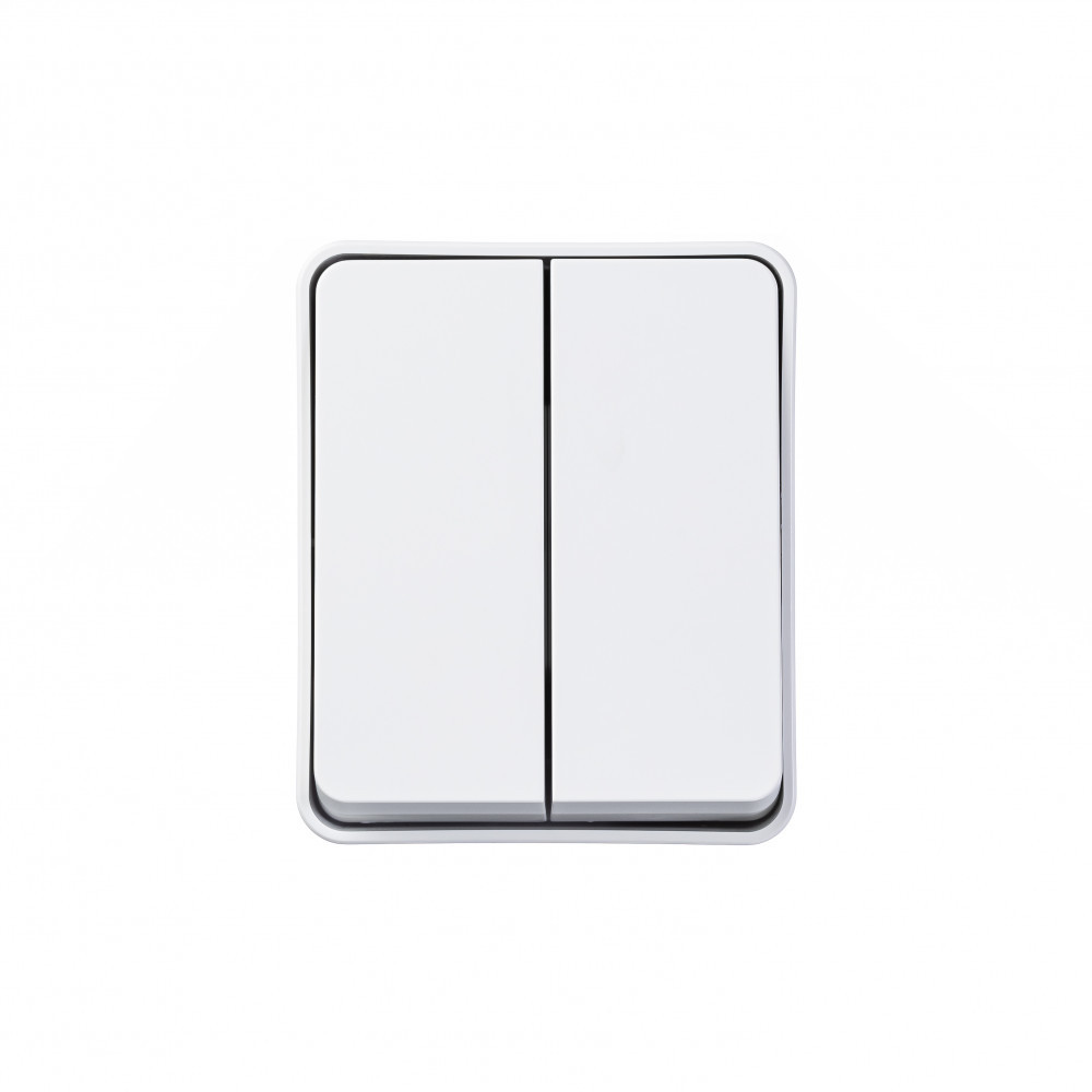  atlasdesign profi54 о/у выключатель 2-клавишный 10а белый ip54 atn540151
