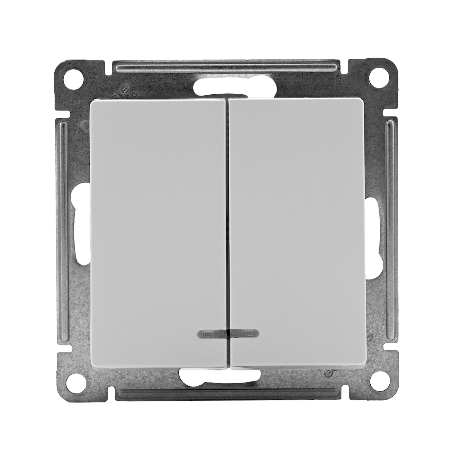systeme electric atlasdesign, выключатель 2-клавишный с подсветкой белый atn000153