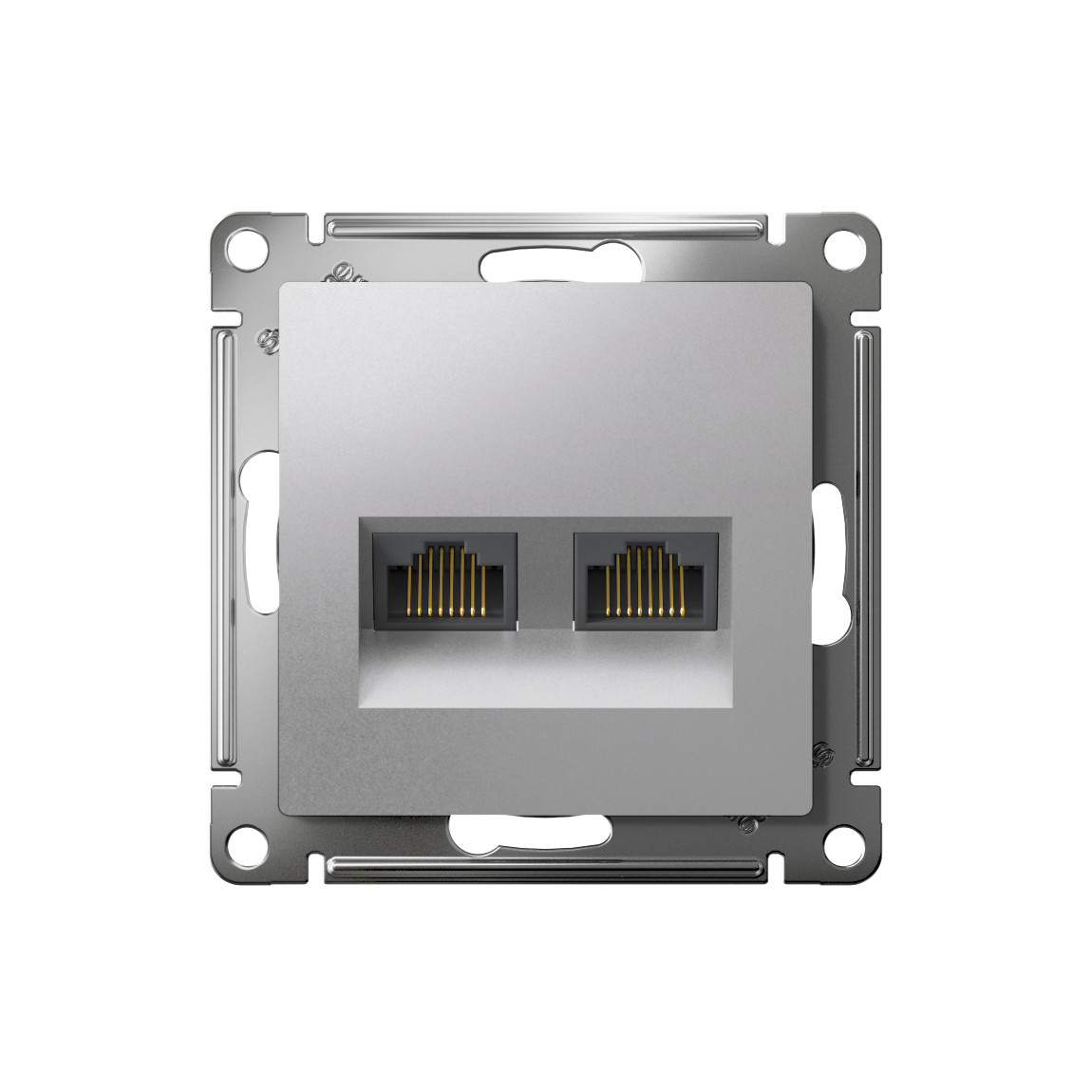 systeme electric atlasdesign, розетка двойная rj45+rj45 5е кат. алюминий atn000385