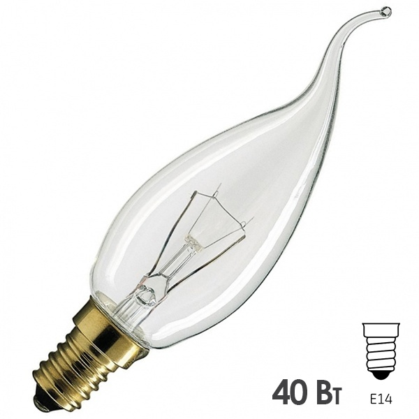 лампа свеча на ветру decor с35 flame cl 230v 25w e14 прозрачная foton