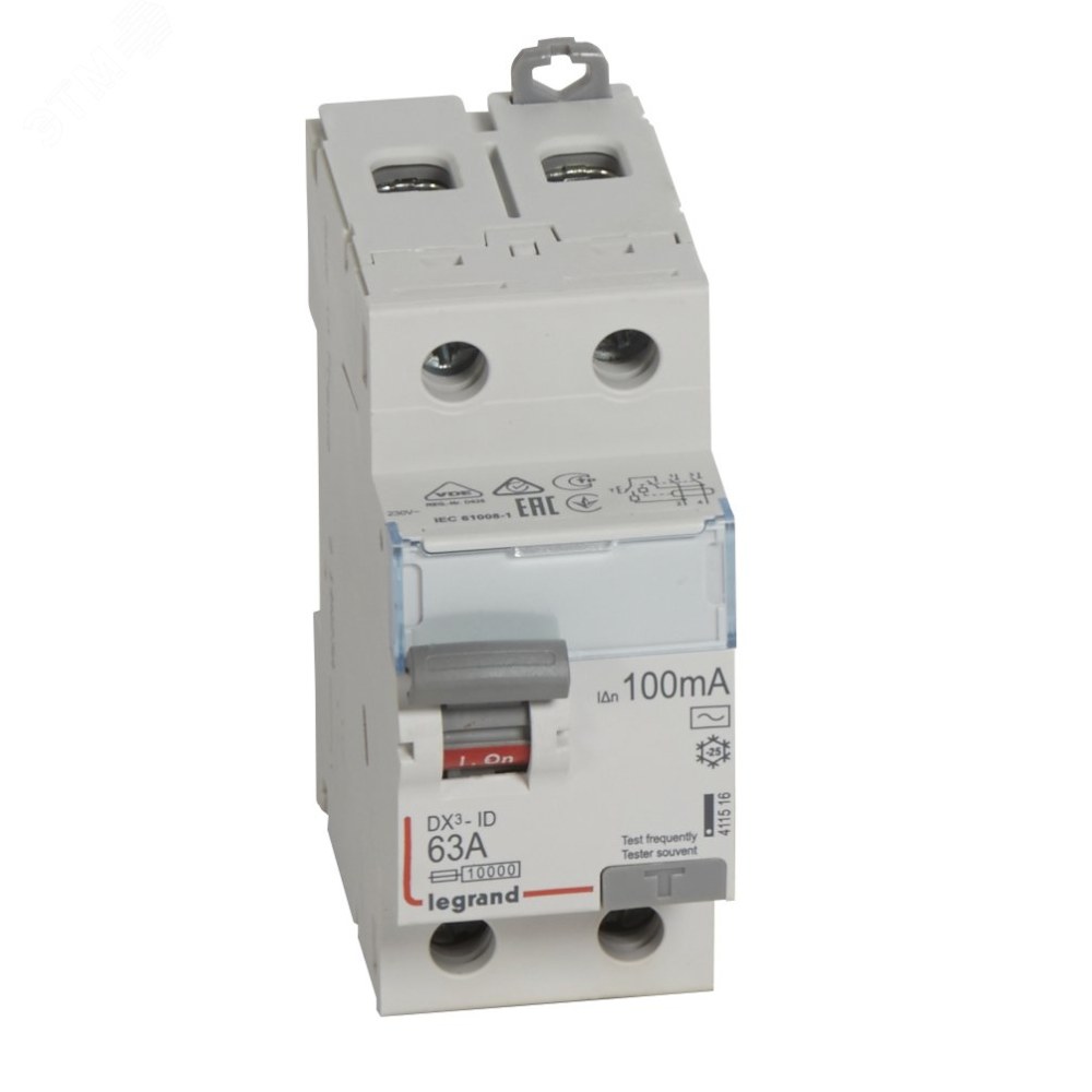 legrand 411516 вдт устройство защитного отключения dx3 2р 63a 100ма тип ас
