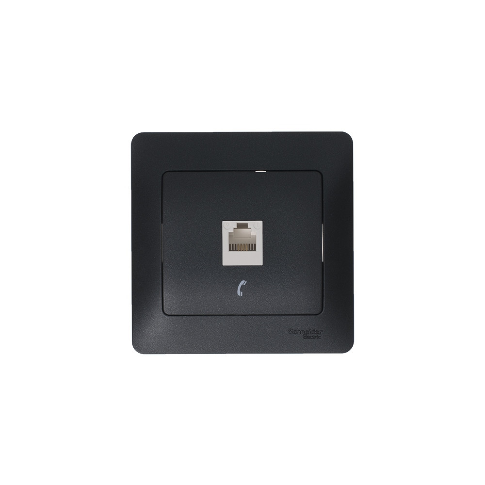 system electric glossa розетка телефонная 1-я rj11 антрацит