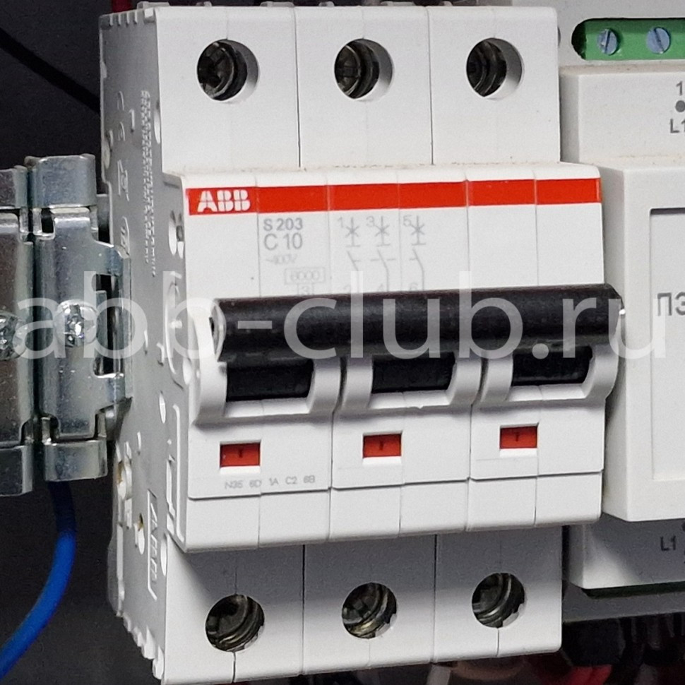 abb автоматический выключатель s203 3p 10а 6ка