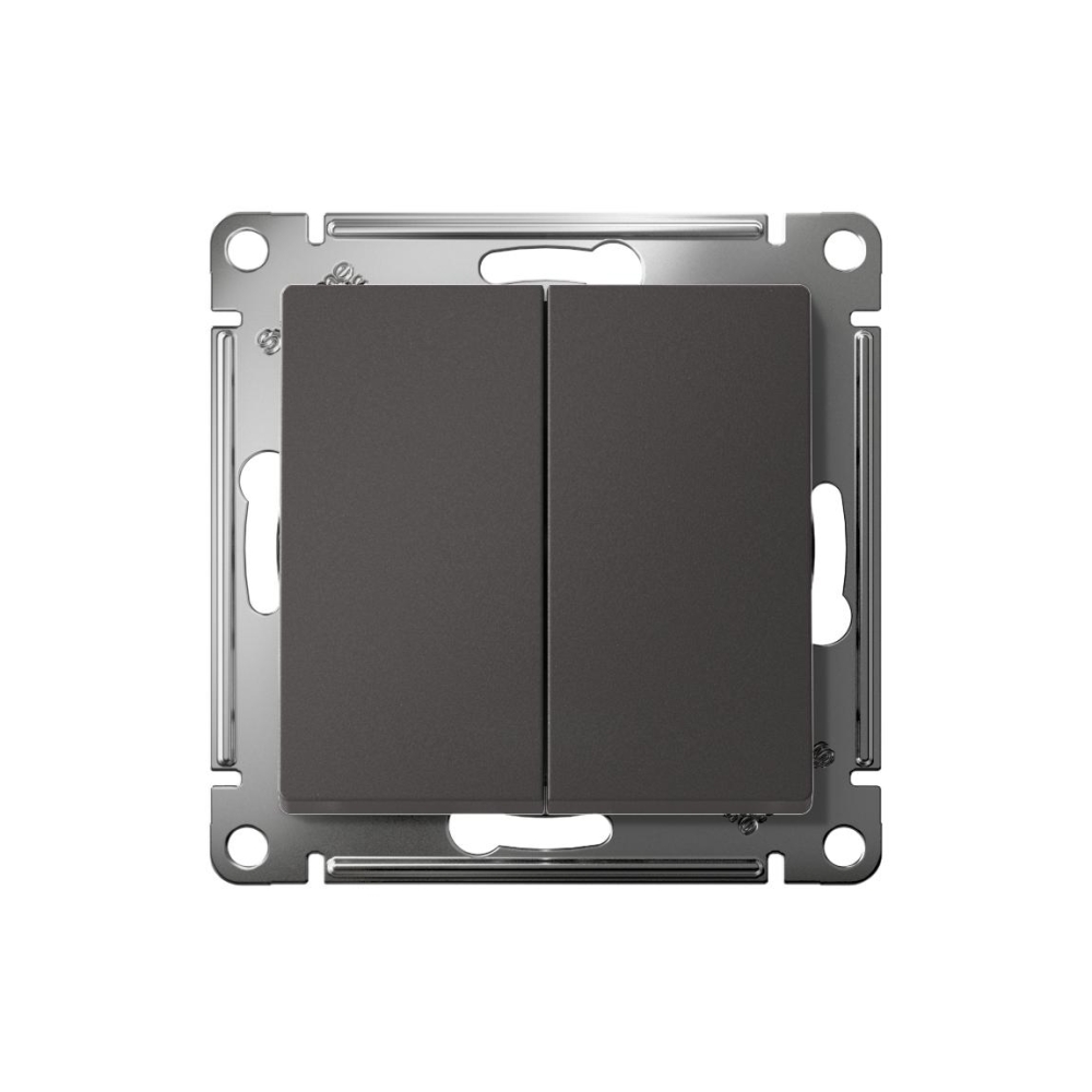 systeme electric atlasdesign выключатель кнопочный 2-клавишный базальт atn001417