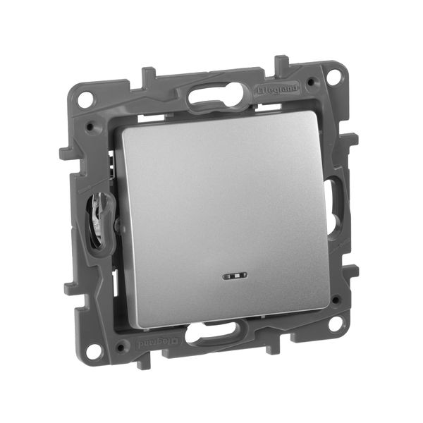 legrand etika выключатель 1 клавишный с подсветкой алюминий