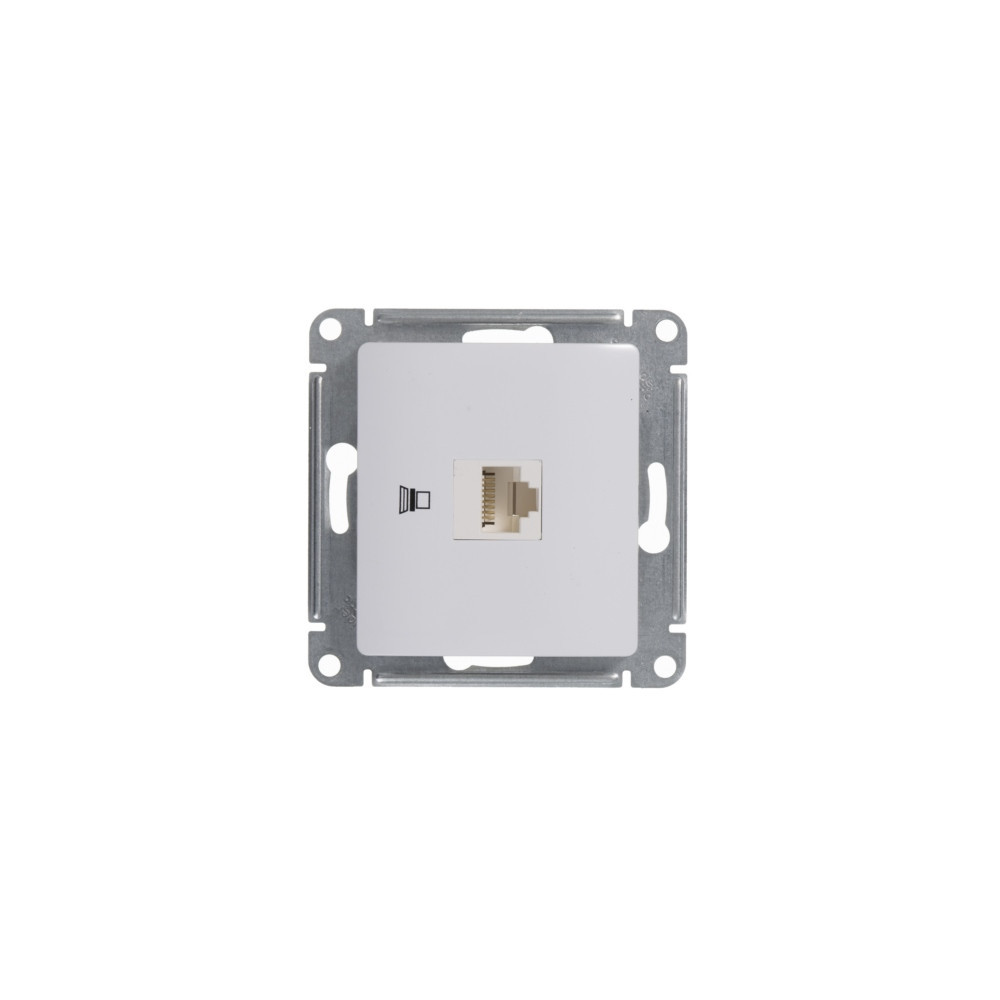 system electric glossa розетка компьютерная 1-я rj45 5е кат. белый