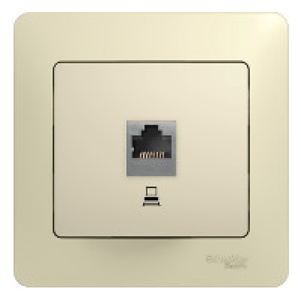 system electric glossa розетка компьютерная 1-я rj45 5е кат. бежевый