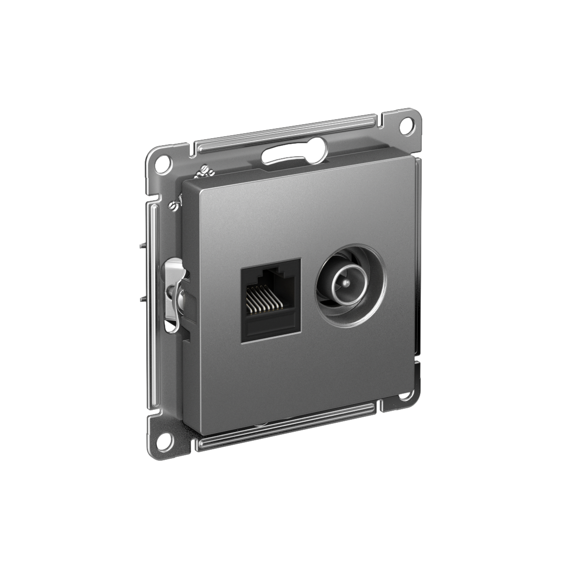 Systeme Electric ATLASDESIGN розетка TV +RJ45 5е кат. сталь