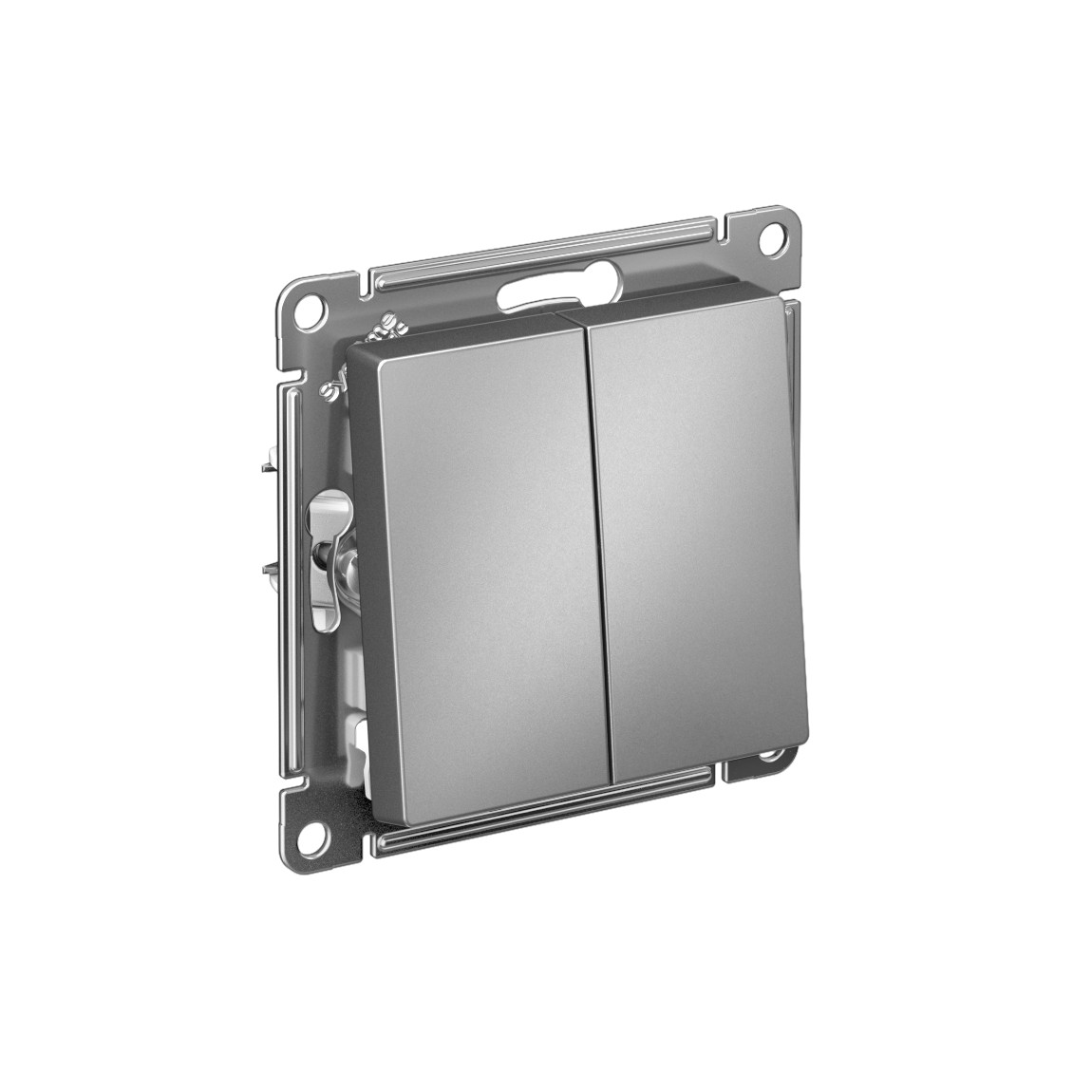 systeme electric atlasdesign выключатель 2-клавишный сталь