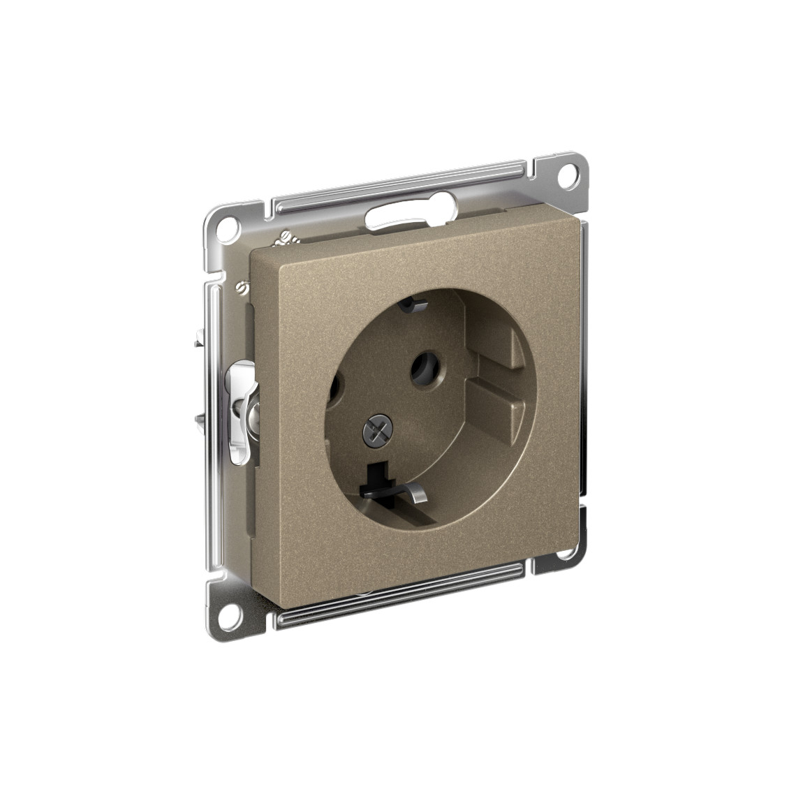 systeme electric atlasdesign розетка 1-я с заземлением шампань