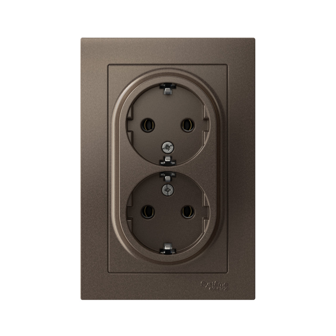 systeme electric atlasdesign розетка 2-я с заземлением мокко