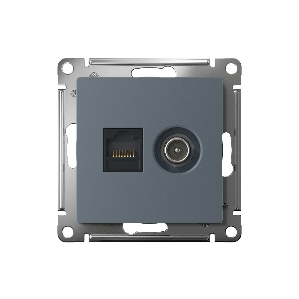 systeme electric atlasdesign розетка tv +rj45 5е кат. грифель