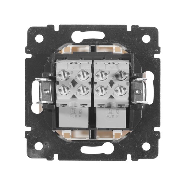 legrand valena розетка телефонная 2-я rj-11 4 контакта белый