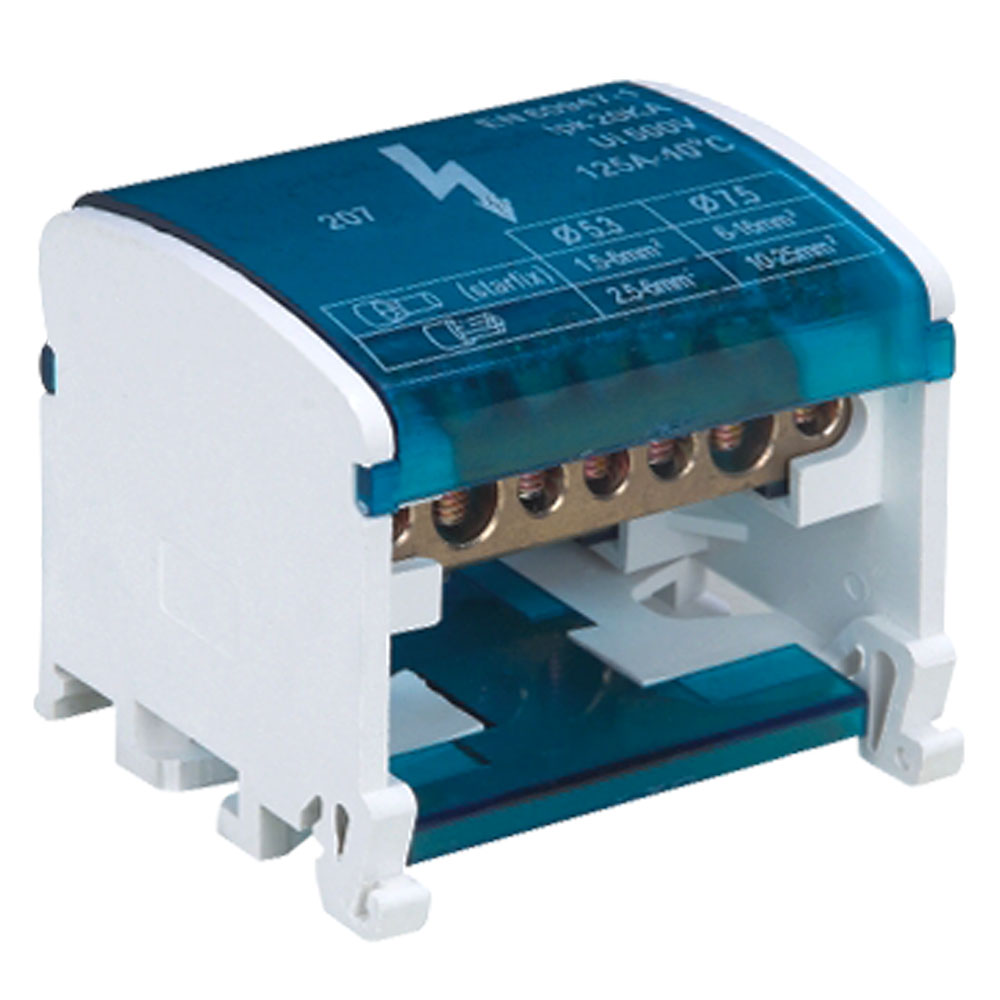шины на din-рейку в корпусе (кросс-модуль) 2х7 l+pen ld505-207 39680 stekker