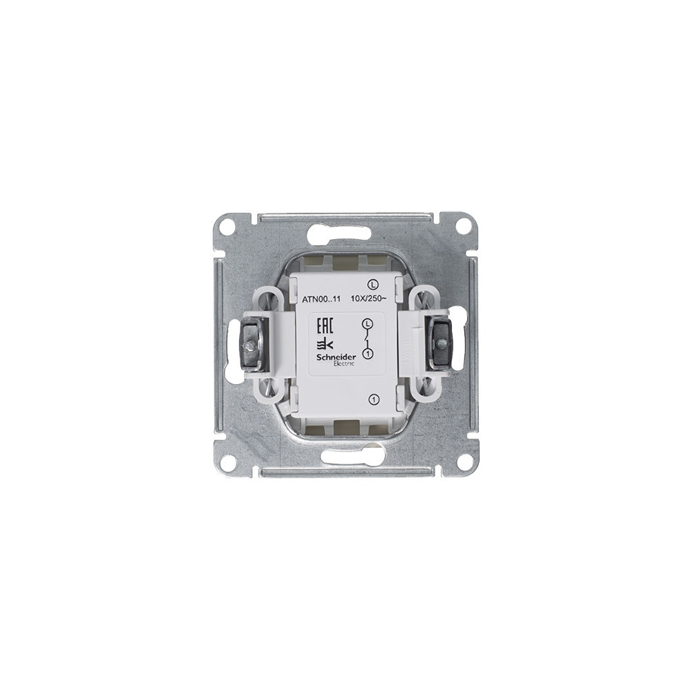 systeme electric atlasdesign, выключатель 1-клавишный алюминий atn000311  