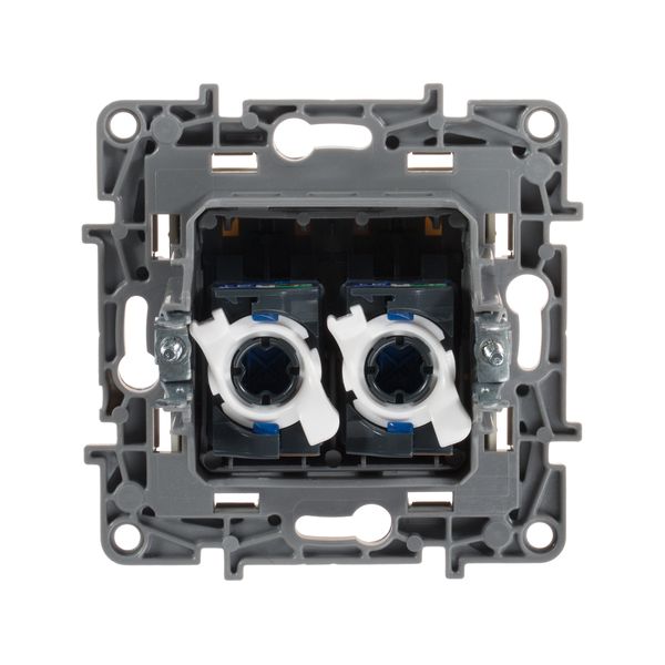 legrand etika розетка компьютерная 2-я rj-45 utp 8 контактов 2 выхода 6 кат. слоновая кость