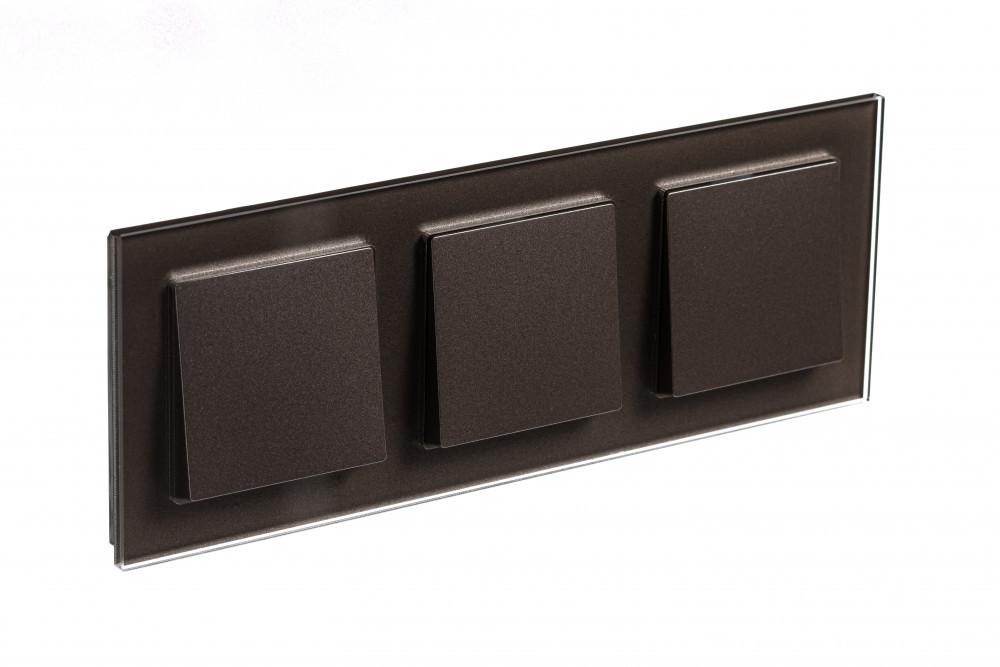 systeme electric atlasdesign nature стекло рамка 3-я универсальная мокко