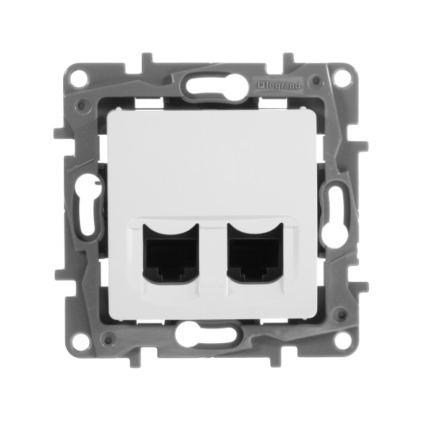 legrand etika розетка компьютерная 2-я rj-45 utp 8 контактов 1 выход 5 кат. белая