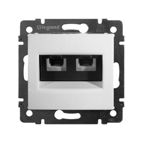 legrand valena розетка телефонная 2-я rj-11 4 контакта белый