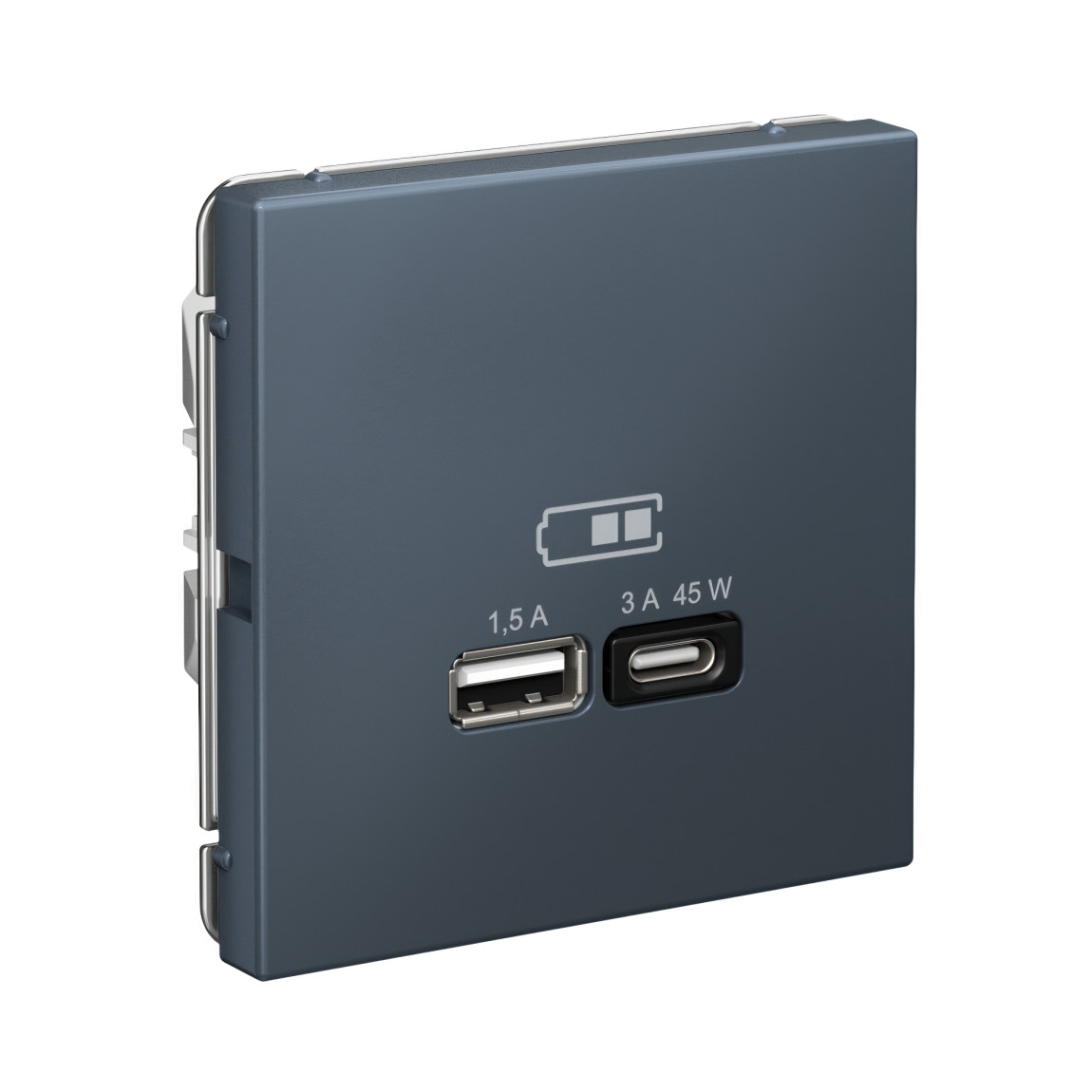  system electric artgaller розетка 2-я usb+usb type c ,45вт; 5в /1,5-3а ввысокоск. грифель gal000729