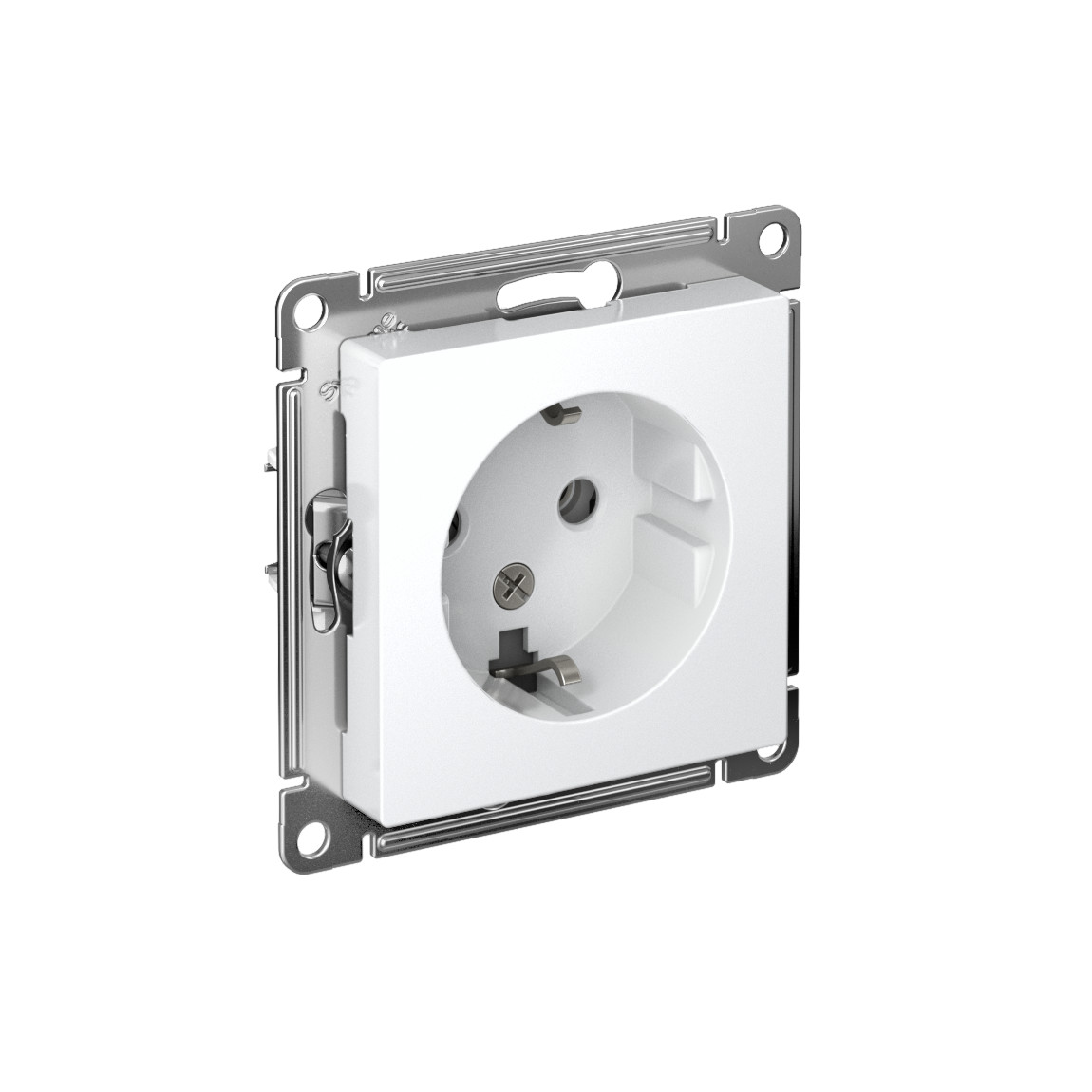 systeme electric atlasdesign, розетка 1-я с заземлением белый atn000143