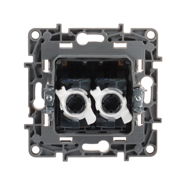 legrand etika розетка компьютерная 2-я rj-45 utp 8 контактов 2 выхода 6 кат. белая