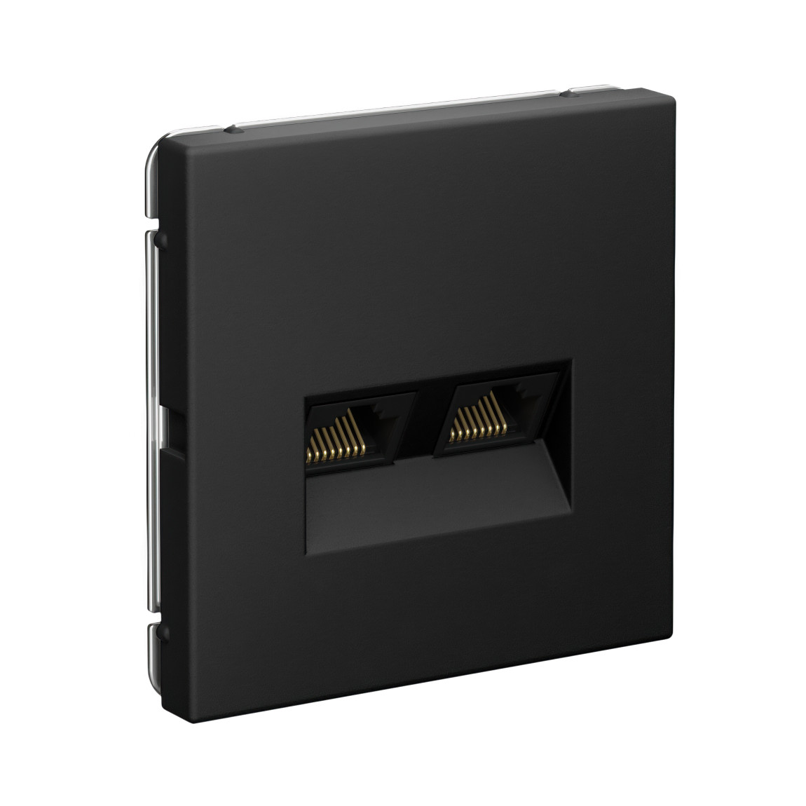 system electric artgallery розетка компьютерная 2xrj45 6е кат. карбон gal001088