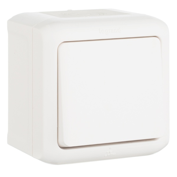 Legrand Quteo IP-44 выключатель 1 клавишный проходной белый