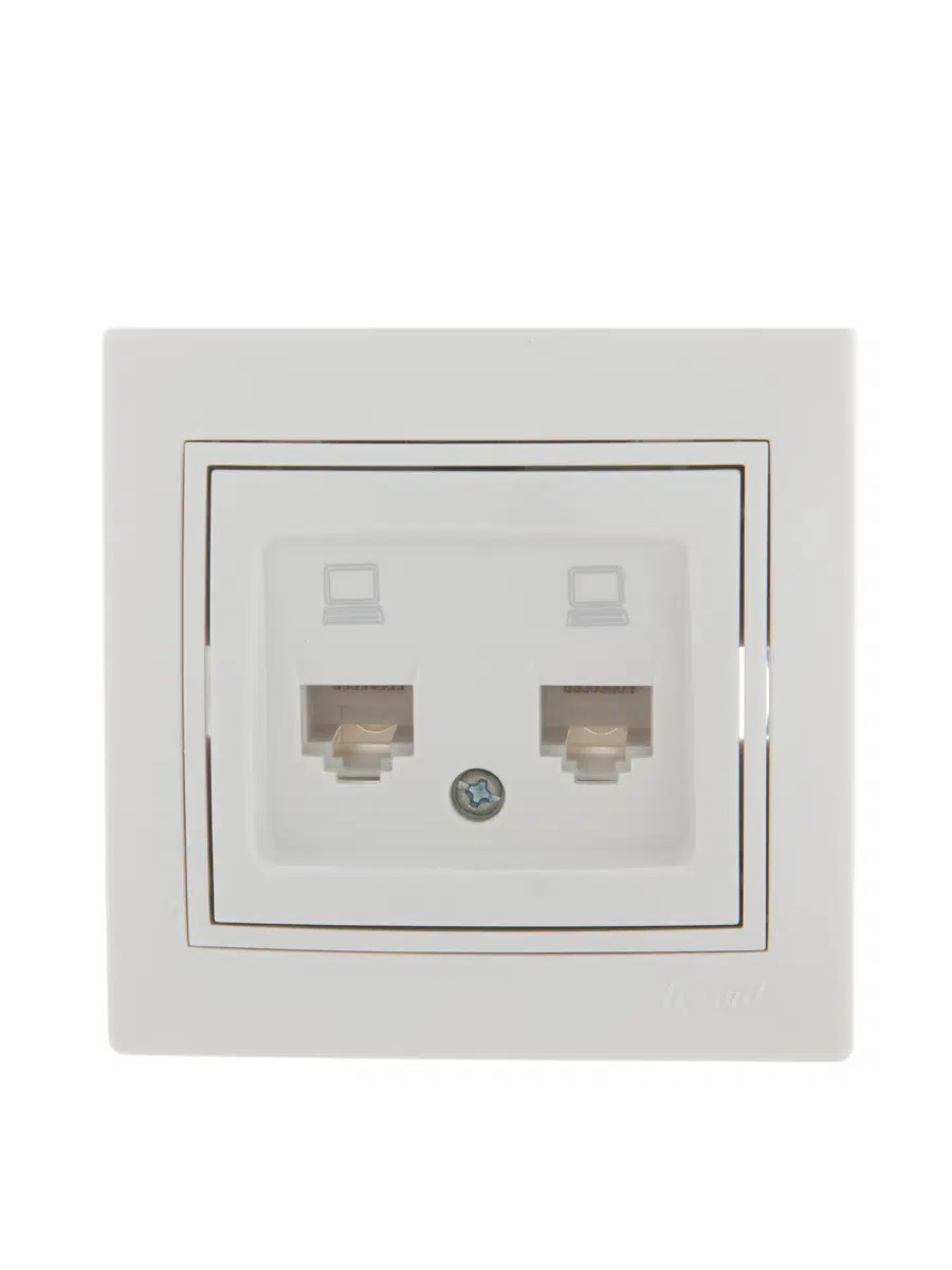 lezard mira розетка компьютерная 2-я rj-45 сат5 белая