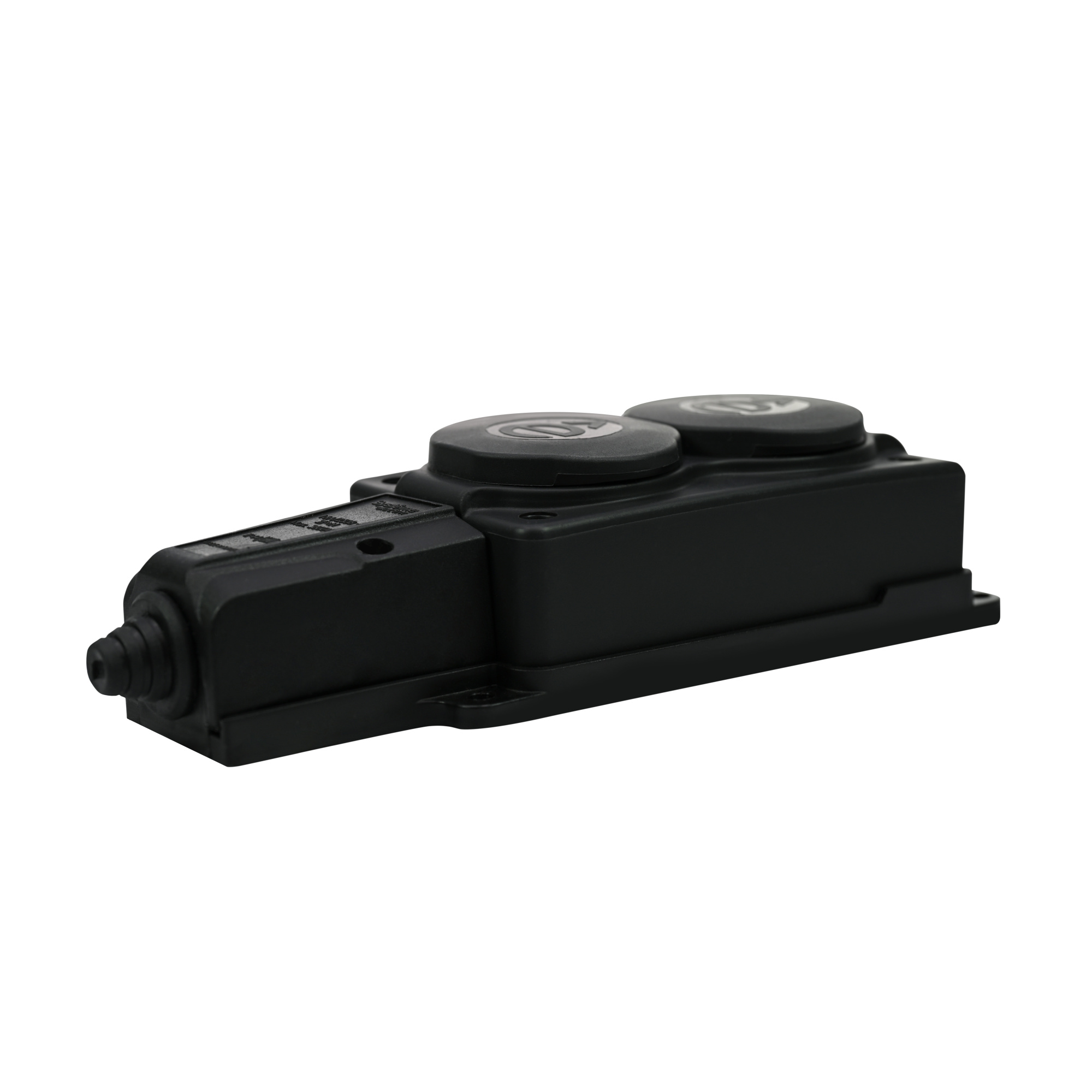 multiset колодка 2х розетка 2к+з каучуковая 16а/250в ip44 чёрная systeme electric