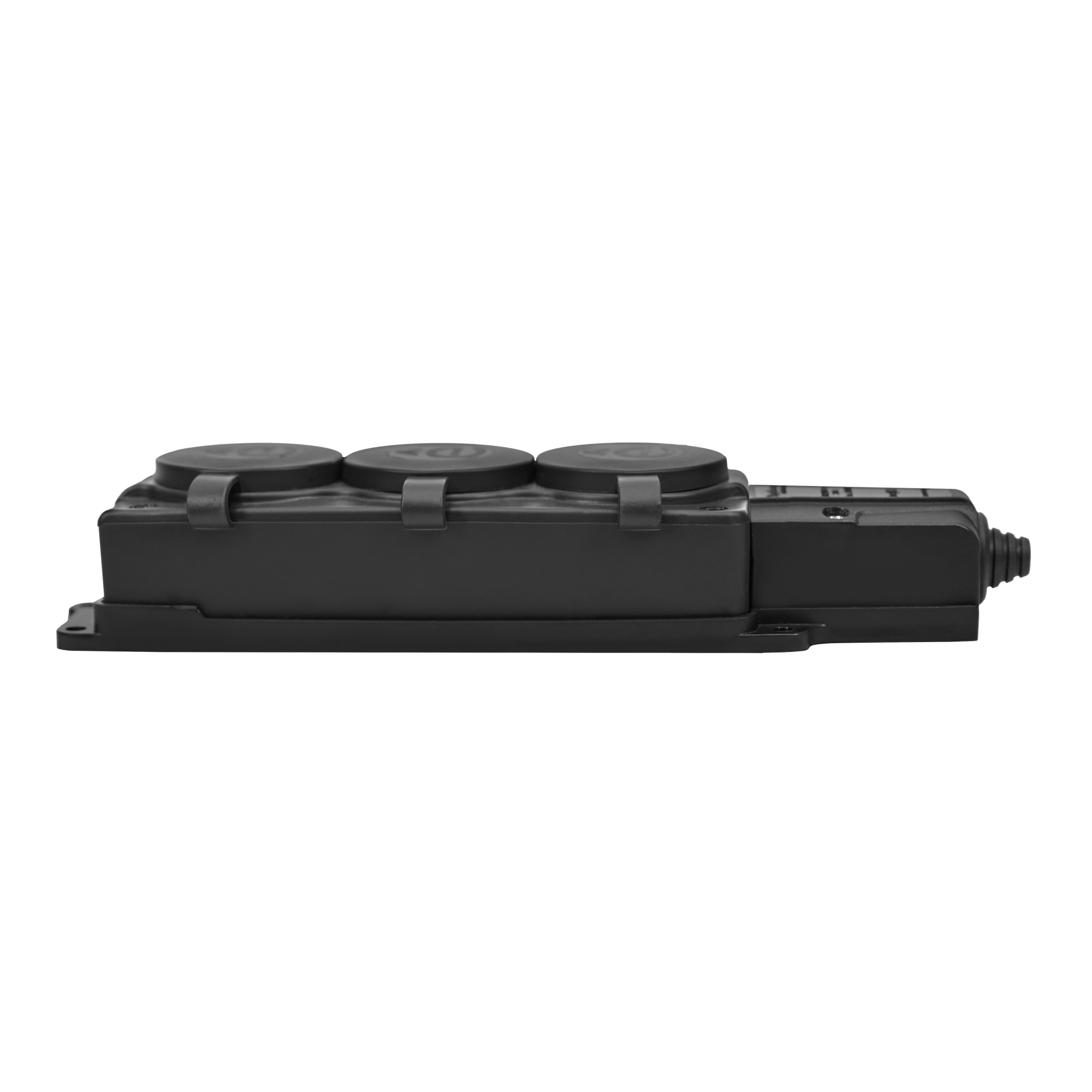 multiset колодка 3х розетка 2к+з каучуковая 16а/250в ip44 чёрная systeme electric