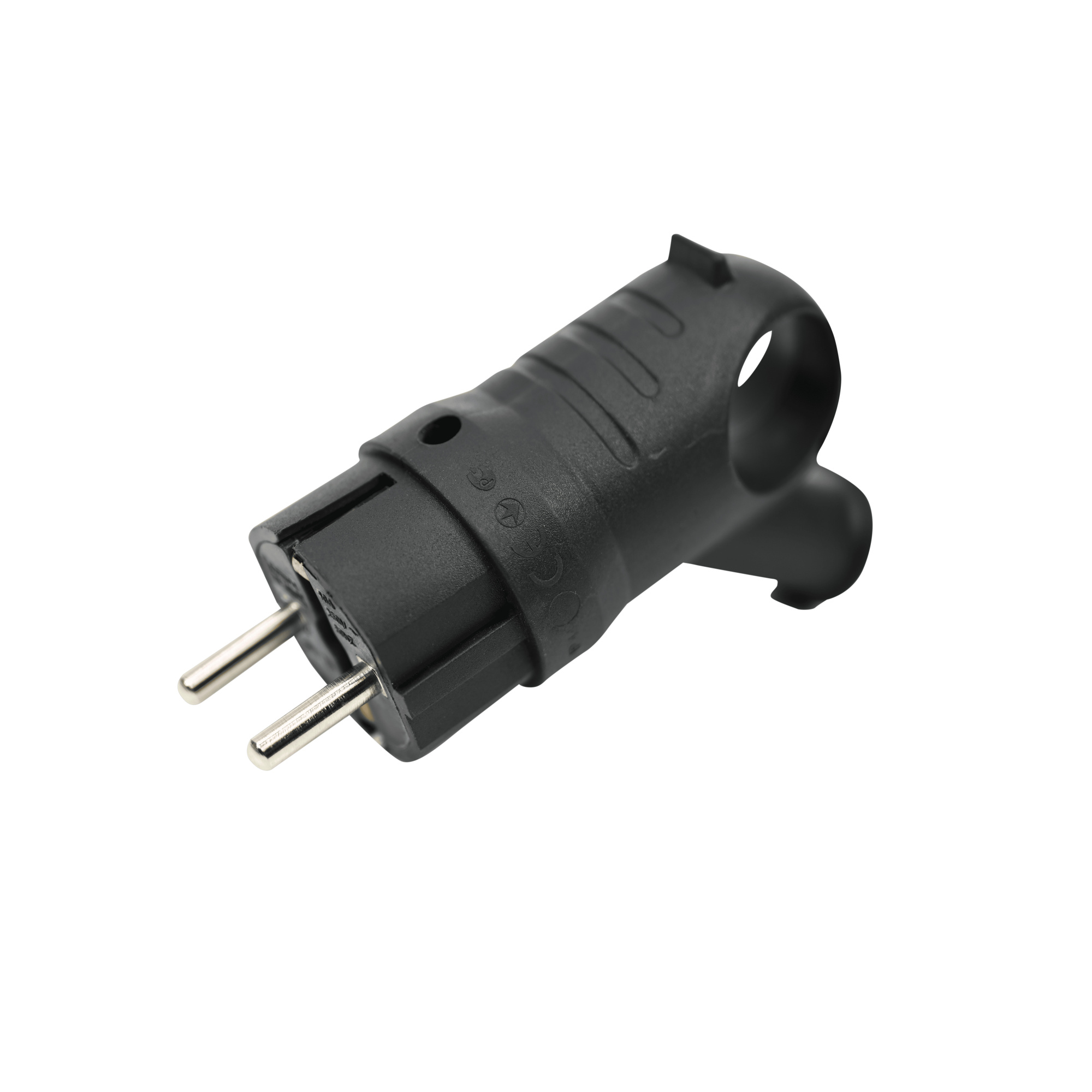 multiset вилка 2к+з угловая каучуковая 16а/250в ip44 чёрная systeme electric